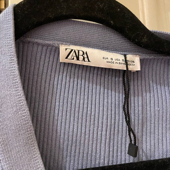 Blue Button Up Crop Top - Picture 2 of 2